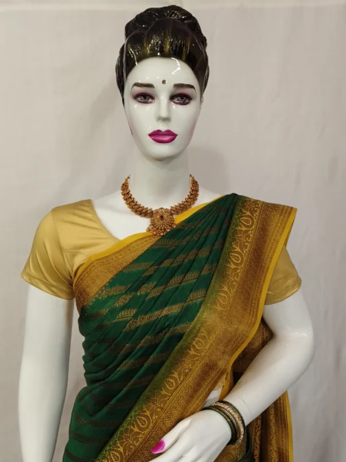 Banarasi Green Color Saree - Image 3