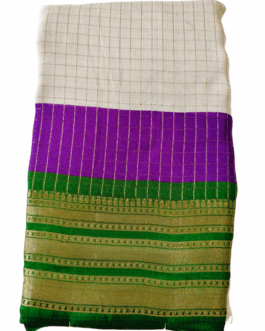 Lavender And Cream Double Combination Checks With Green Border