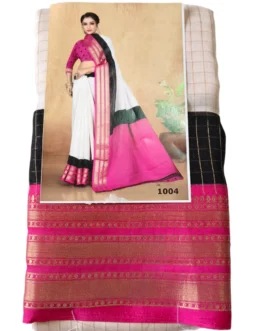 Black And Cream Double Combination Checks With Pink Border