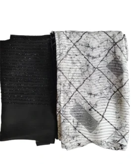 Black And White Colour Saree With Designer Blouse
