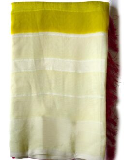 Pink With Yellow Colour Saree (Pushpa)