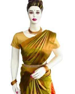 Light Green Colour With Flower Butta Soft Silk Saree