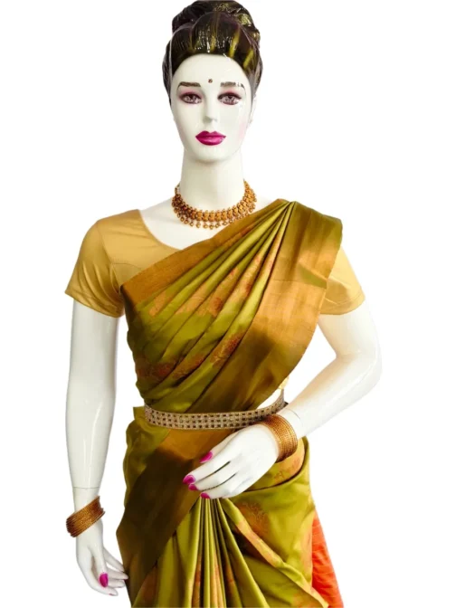 Light Green Colour With Flower Butta Soft Silk Saree