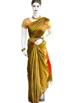 Light Green Colour With Flower Butta Soft Silk Saree