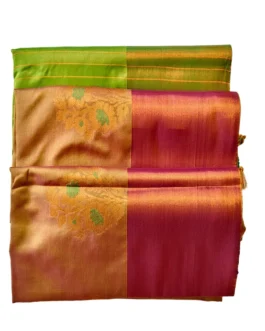 Light Peach Colour With Flower Butta Soft Silk Saree