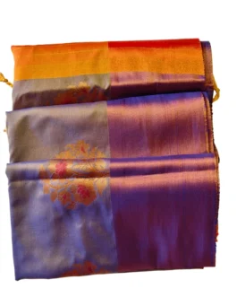 Grey Colour With Flower Butta Soft Silk Saree