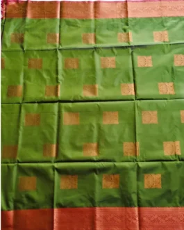 Dark Green Colour Soft Silk Saree With Butta Pink Colour Rich Border
