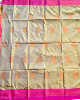 Royal Beige Colour Soft Silk Saree With Butta Pink Colour Rich Border