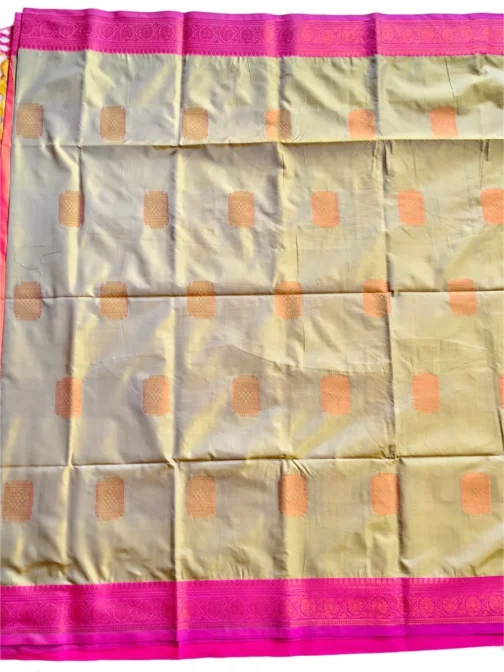 Royal Beige Colour Soft Silk Saree With Butta Pink Colour Rich Border - Image 2