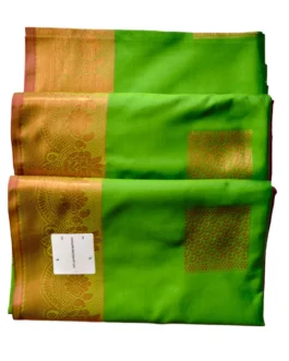 Light Green Colour Soft Silk Saree With Butta Golden Colour Rich Border