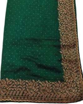 Green Colour Vichithra Silk Designer Saree With Work Blouse