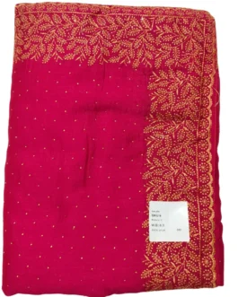 Rani Pink Colour Vichithra Silk Designer Saree With Work Blouse