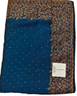 Navy Blue Colour Vichithra Silk Designer Saree With Work Blouse