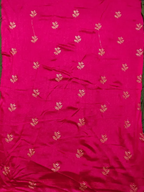 Bottle Green Colour Vichithra Silk Designer Saree With Work Blouse - Image 3
