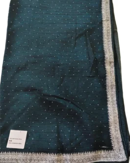 Dark Green Colour Jimmy Choo Designer Saree With Work Border
