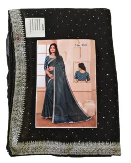Black Colour Jimmy Choo Designer Saree With Work Border