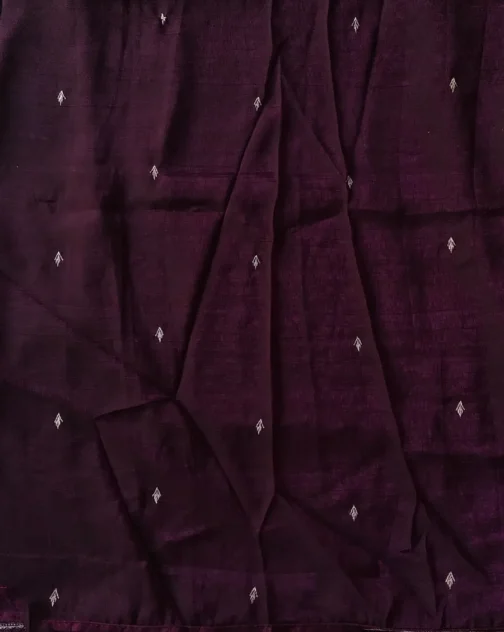 Dark Wine Colour Jimmy Choo Designer Saree With Work Border - Image 5