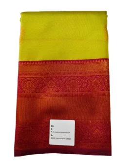 Parrot Green Kanjivaram Silk Saree With Magenta Colour Rich Border