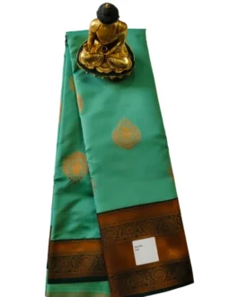 Distemper Kanjivaram Silk Saree With Green Colour Rich Border
