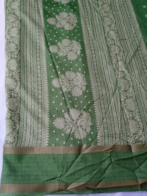 Pista Green Dola Silk Saree Bandhani Design With Sequence Work Border - Image 3