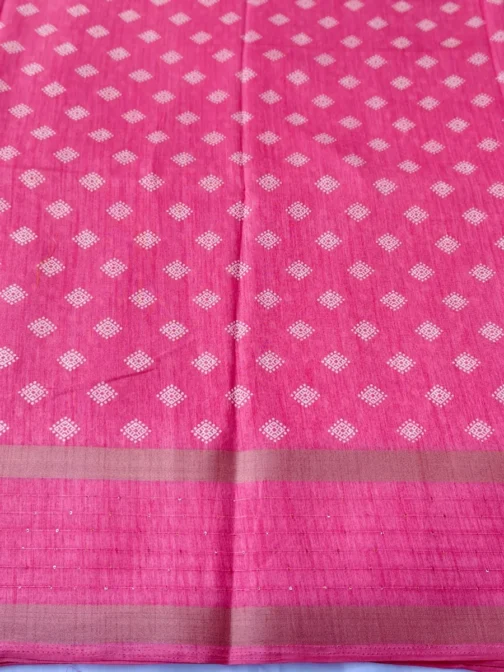 Light Pink Dola Silk Saree Bandhani Design With Sequence Work Border - Image 2