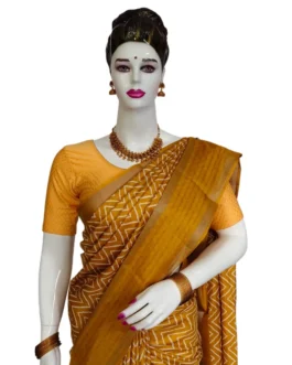 Yellow Dola Silk Saree With Sequence Work Border
