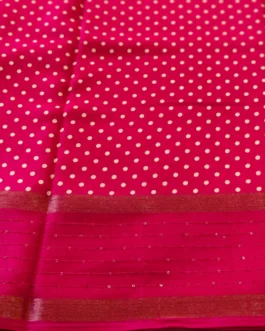 Rani Pink Dola Silk Saree With Sequence Work Border