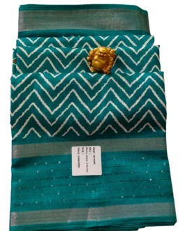 Rama Green Dola Silk Saree With Sequence Work Border