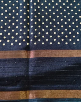 Navy Blue Dola Silk Saree With Sequence Work Border