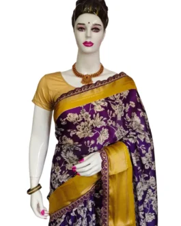 Purple Colour Dola Silk Saree With Coding Work Border