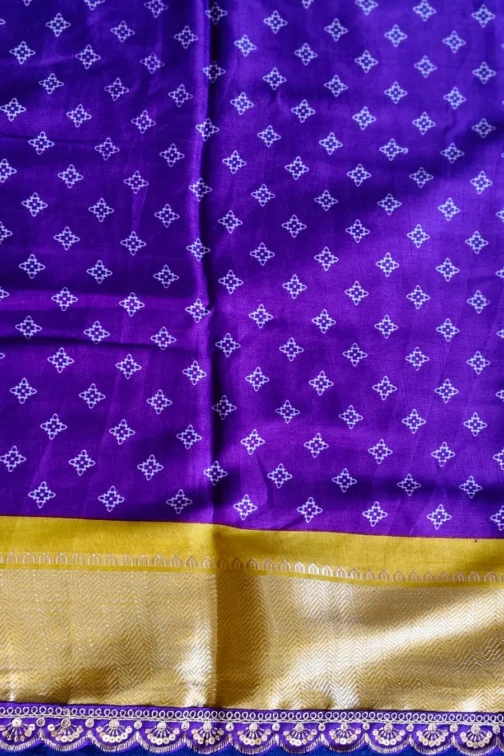 Purple Colour Dola Silk Saree With Coding Work Border - Image 4