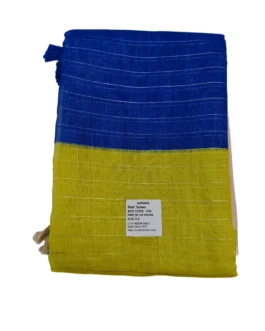 Blue And Green With Cream Colour Linen Saree (Sree Leela)