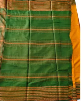 Semi mysore silk saree golden yellow with rich border premium