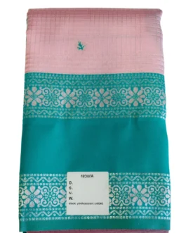 Bnarasi silk baby pink color with silver zari