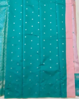 Bnarasi silk baby pink color with silver zari