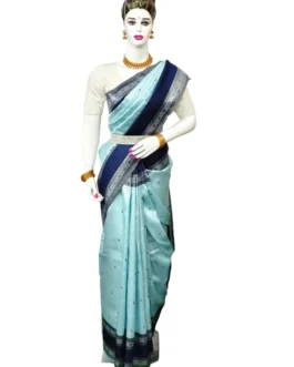 Banarasi silk saree sky blue color with silver zari