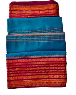 Semi mysore silk saree royal blue with rich border premium