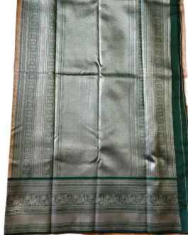 Banarasi silk saree orange color with flower design