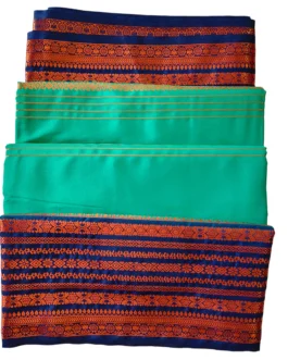 Semi mysore silk saree green with rich border premium