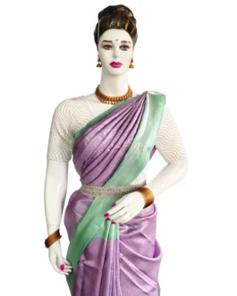 Banarasi silk saree lavender color with flower design