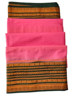 Semi mysore silk saree baby pink with rich border premium