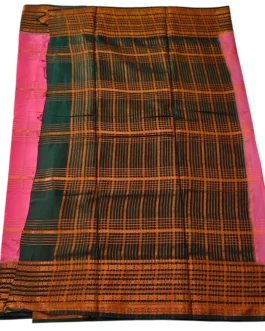 Semi mysore silk saree baby pink with rich border premium