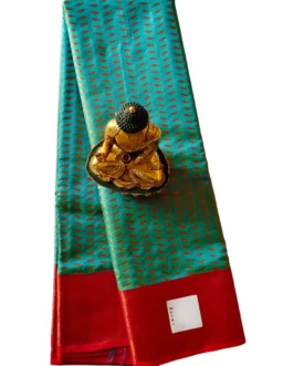 Banarasi silk saree light ramagreen