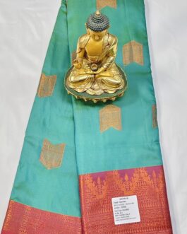 KANJIVARAM SILK SAREE BEAUTIFUL BUTTA WITH RICH BORDER.