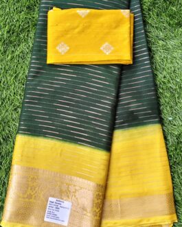 VISCOSE STRIPES ZARI WORK SAREE WITH DESIGNER BLOUSE
