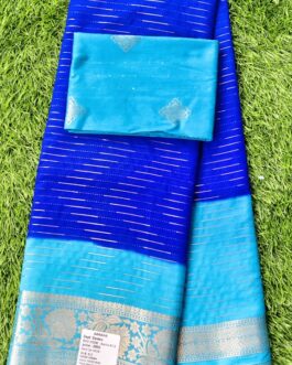 VISCOSE STRIPES ZARI WORK SAREE WITH DESIGNER BLOUSE