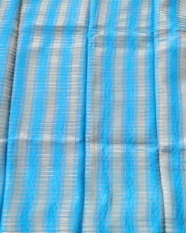 VISCOSE STRIPES ZARI WORK SAREE WITH DESIGNER BLOUSE