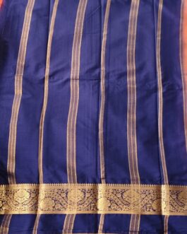 SEMI MYSORE SILK SAREE FLOWER DESIGN BIG BORDER