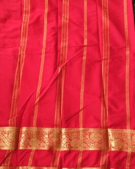 SEMI MYSORE SILK SAREE FLOWER DESIGN BIG BORDER