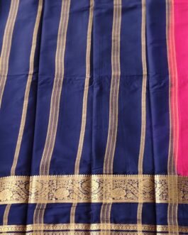 SEMI MYSORE SILK SAREE FLOWER DESIGN BIG BORDER